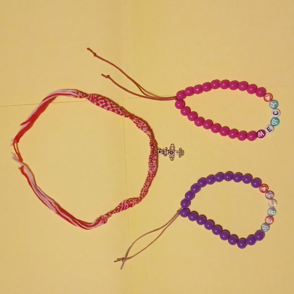 3 Mercy and Cross Handmade Bracelets